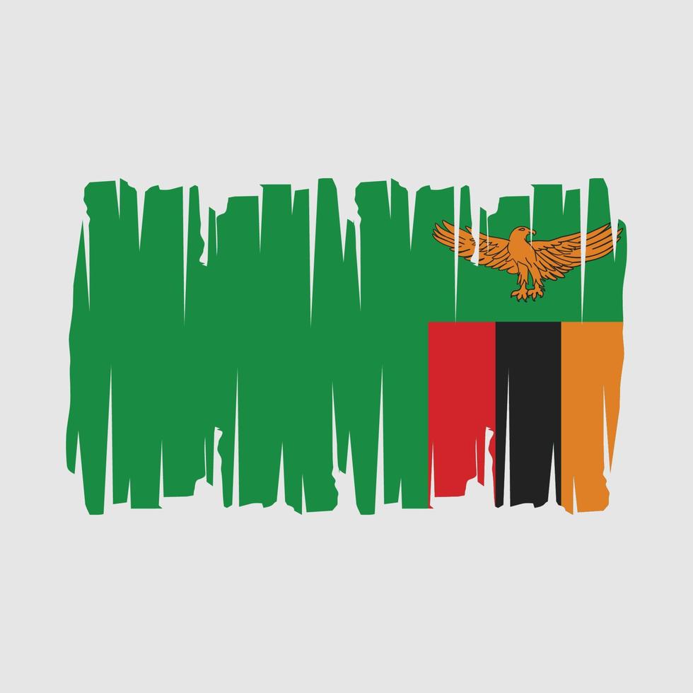 Zambia Flag Vector Illustration