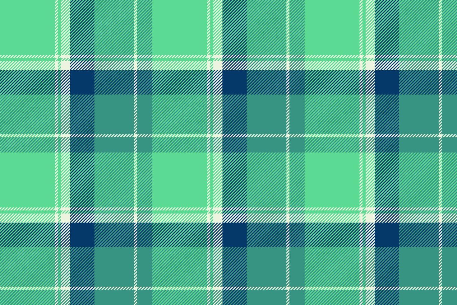 Plaid background, check seamless pattern in green. Vector fabric texture for textile print, wrapping paper, gift card or wallpaper.