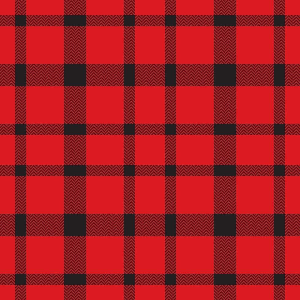 Plaid seamless pattern in red. Check fabric texture. Vector textile print.