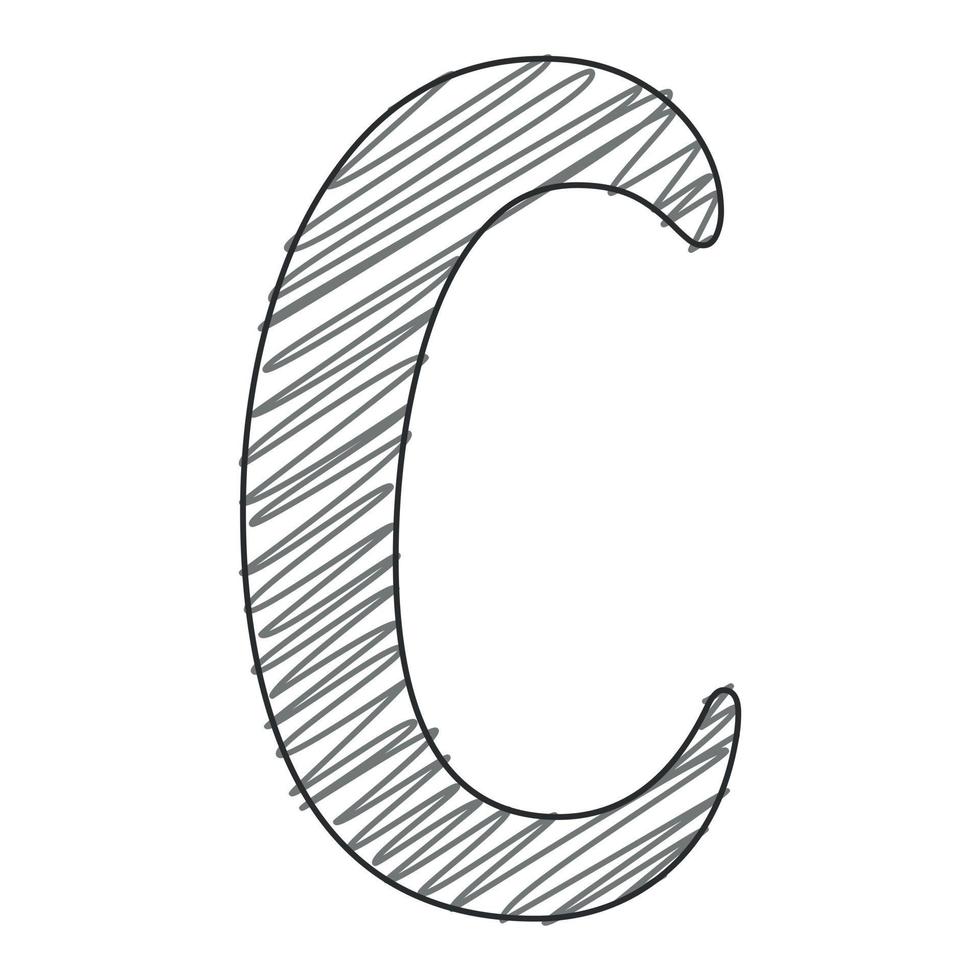 3d illustration of letter c vector