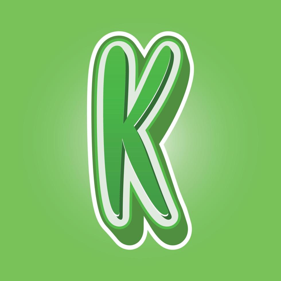 3d illustration of letter k vector