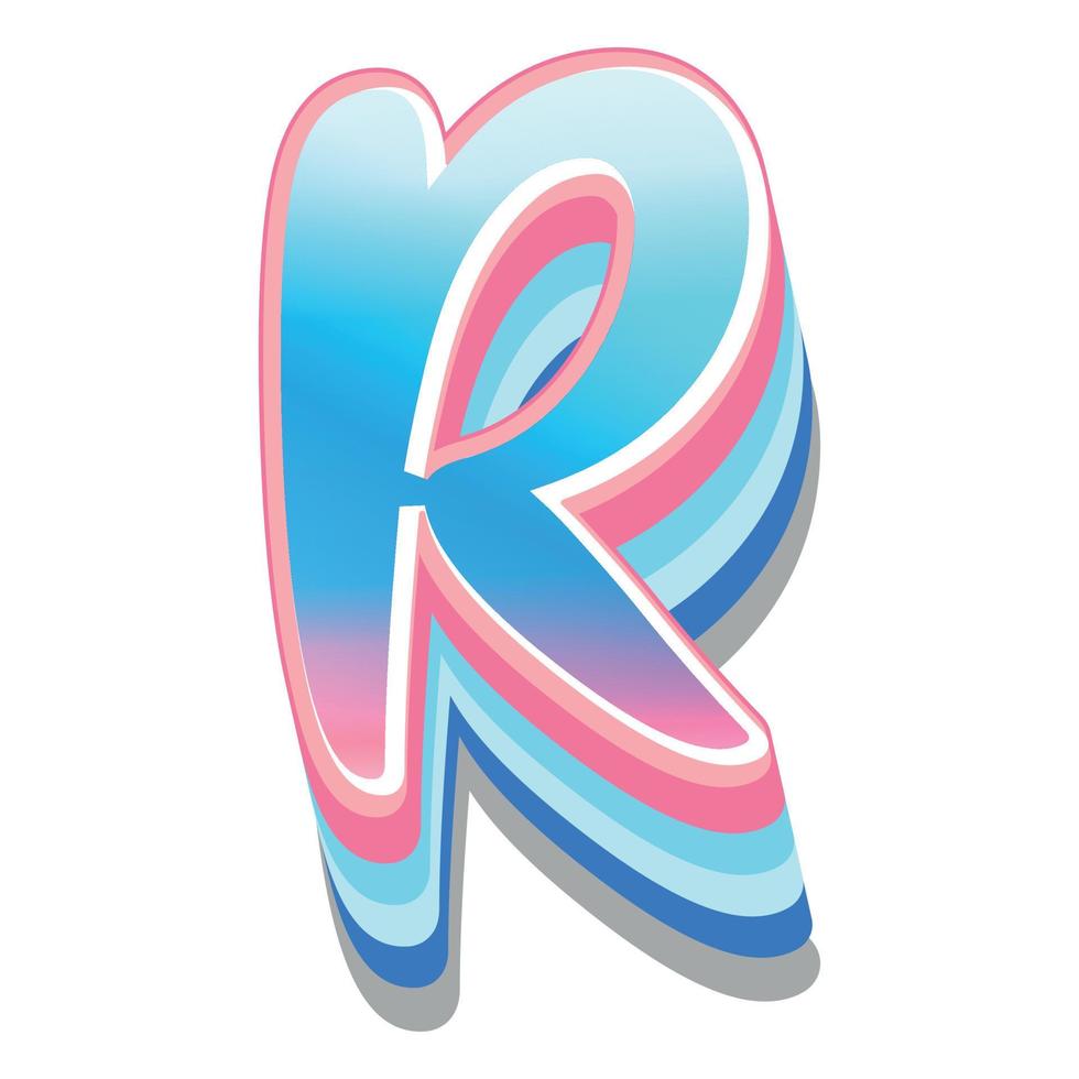 3d illustration of letter r vector