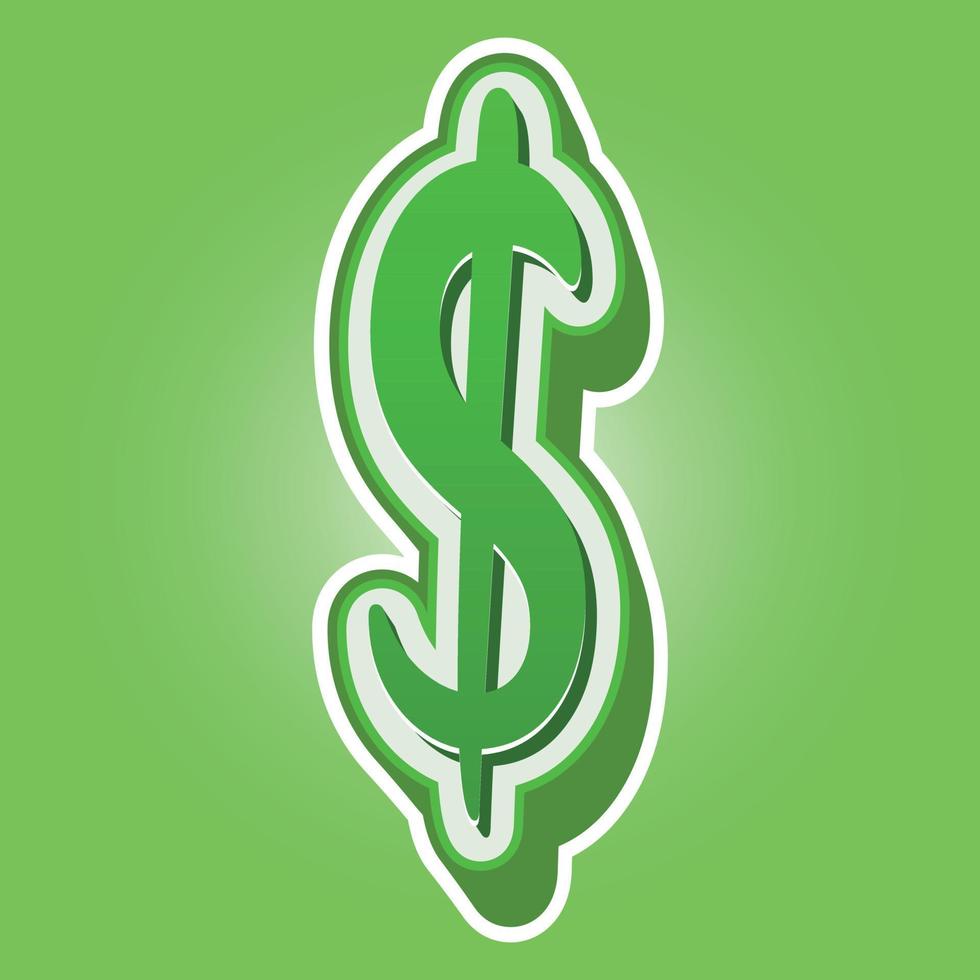 3d illustration of dollar sign vector