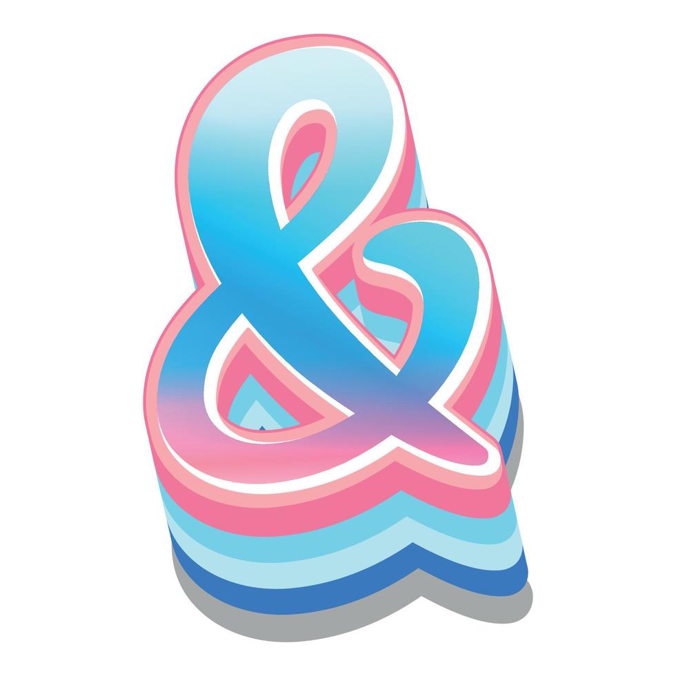 Ilustración 3d de signo ampersand vector