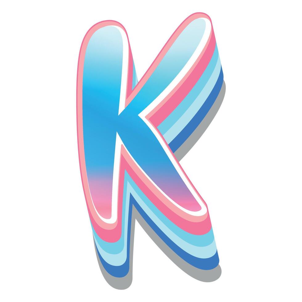 3d illustration of letter k vector