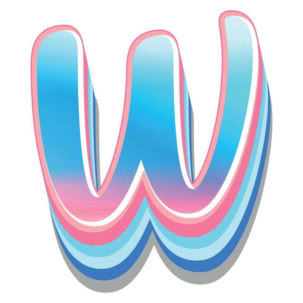 3d illustration of letter w vector