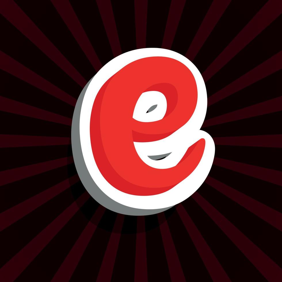 3d illustration of small letter e vector