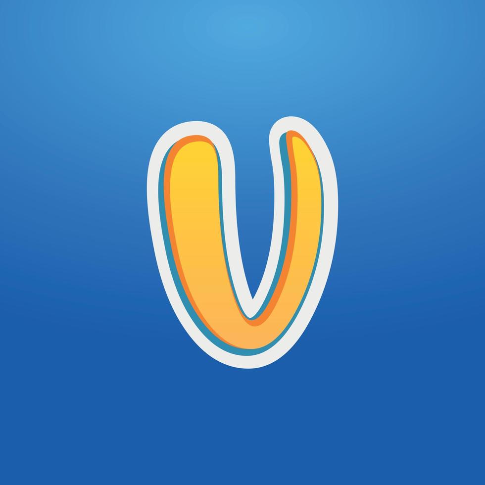 3d illustration of small letter v vector