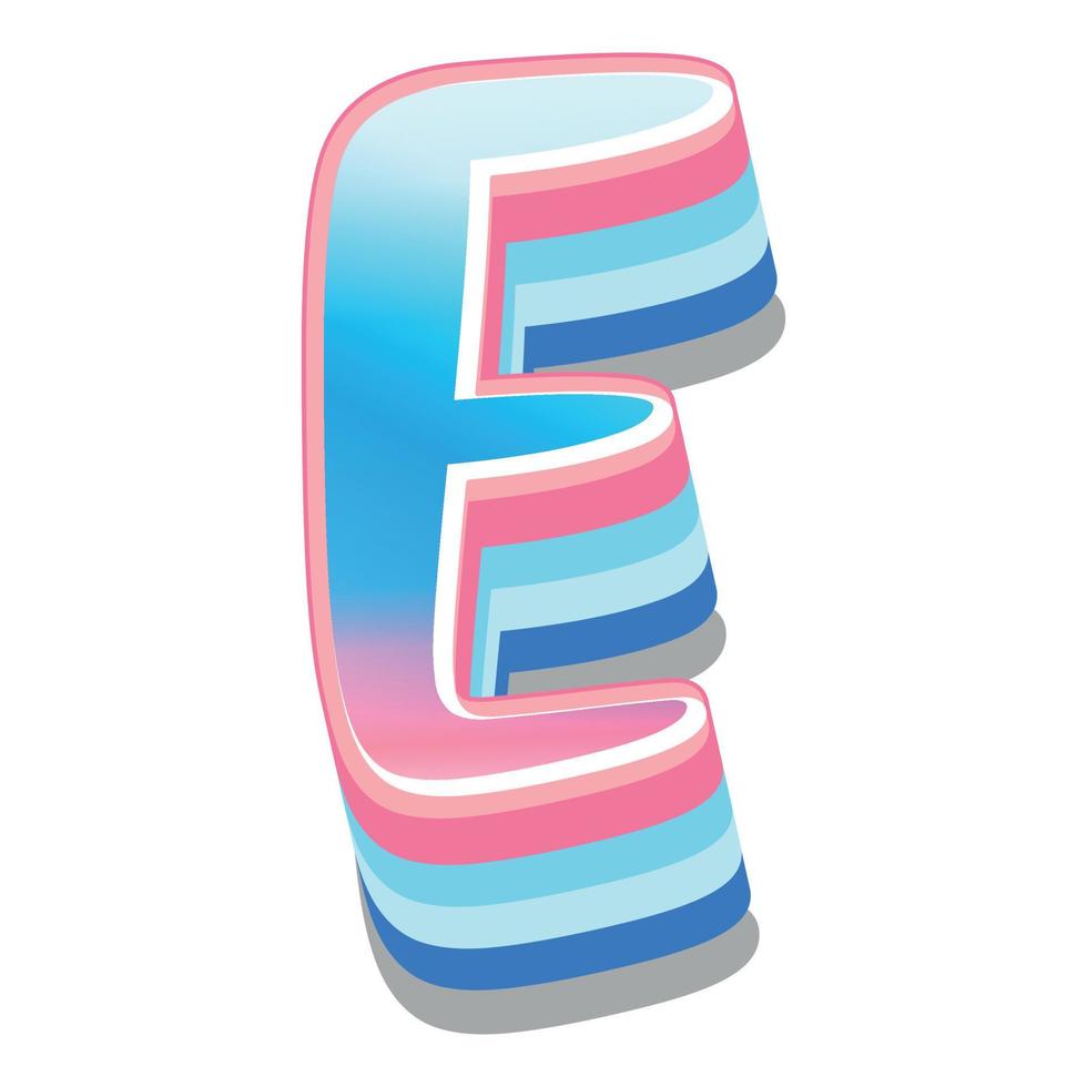 3d illustration of letter e vector