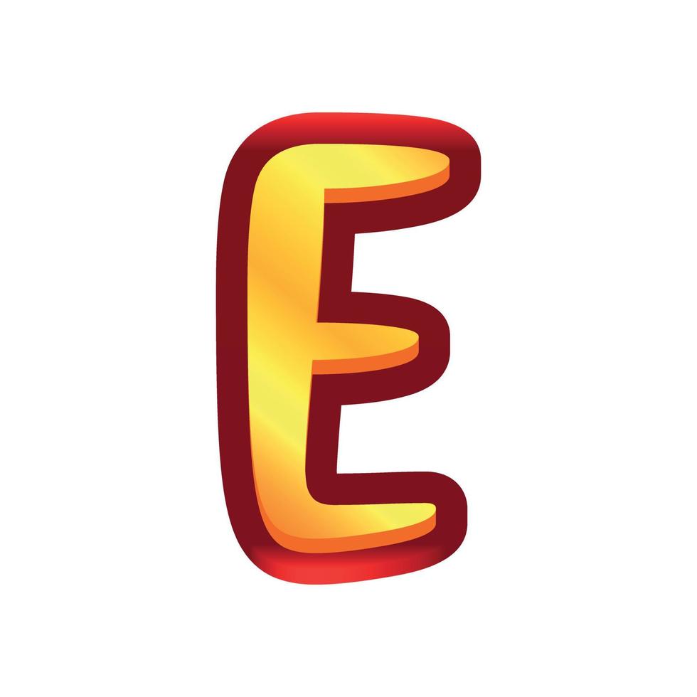 3d illustration of letter e vector