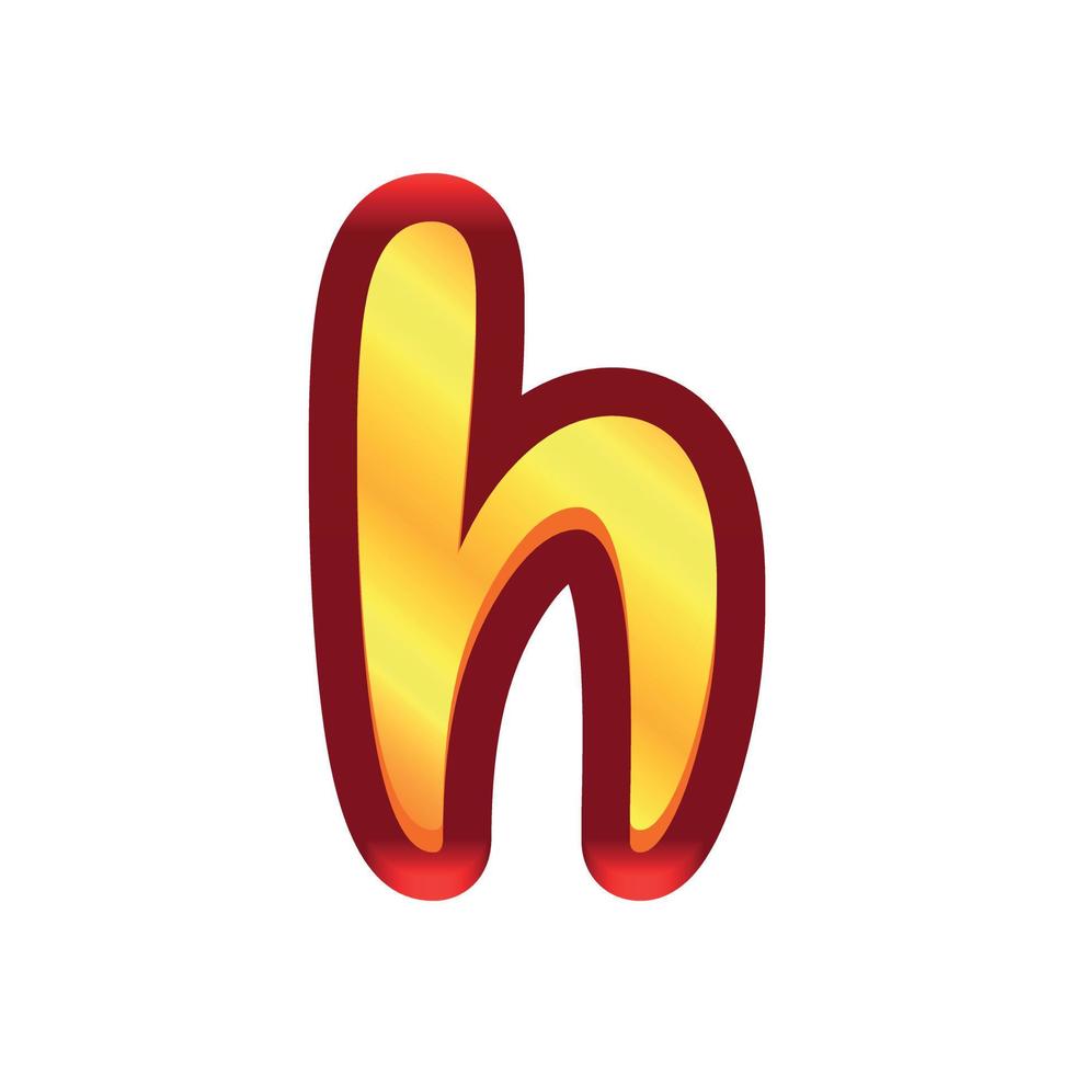 3d illustration of small letter h vector