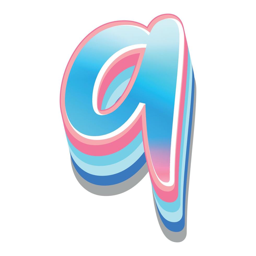 3d illustration of small letter q vector