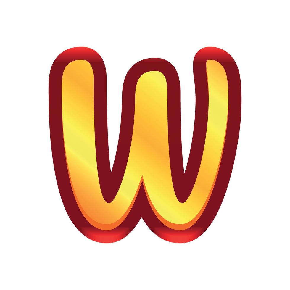 3d illustration of letter w vector