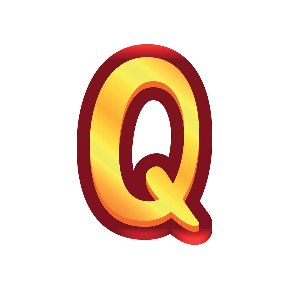 3d illustration of letter q vector