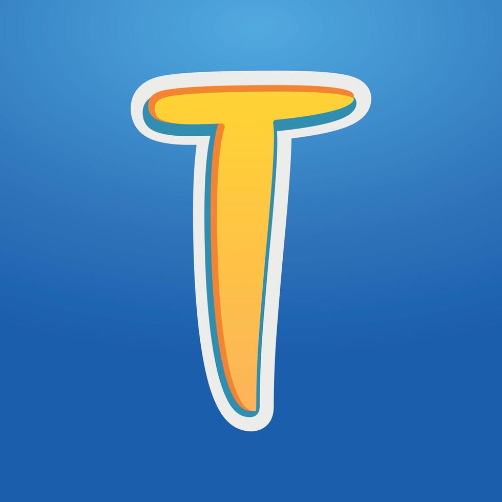 3d illustration of letter t vector