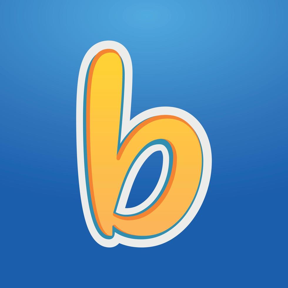 3d illustration of small letter b vector