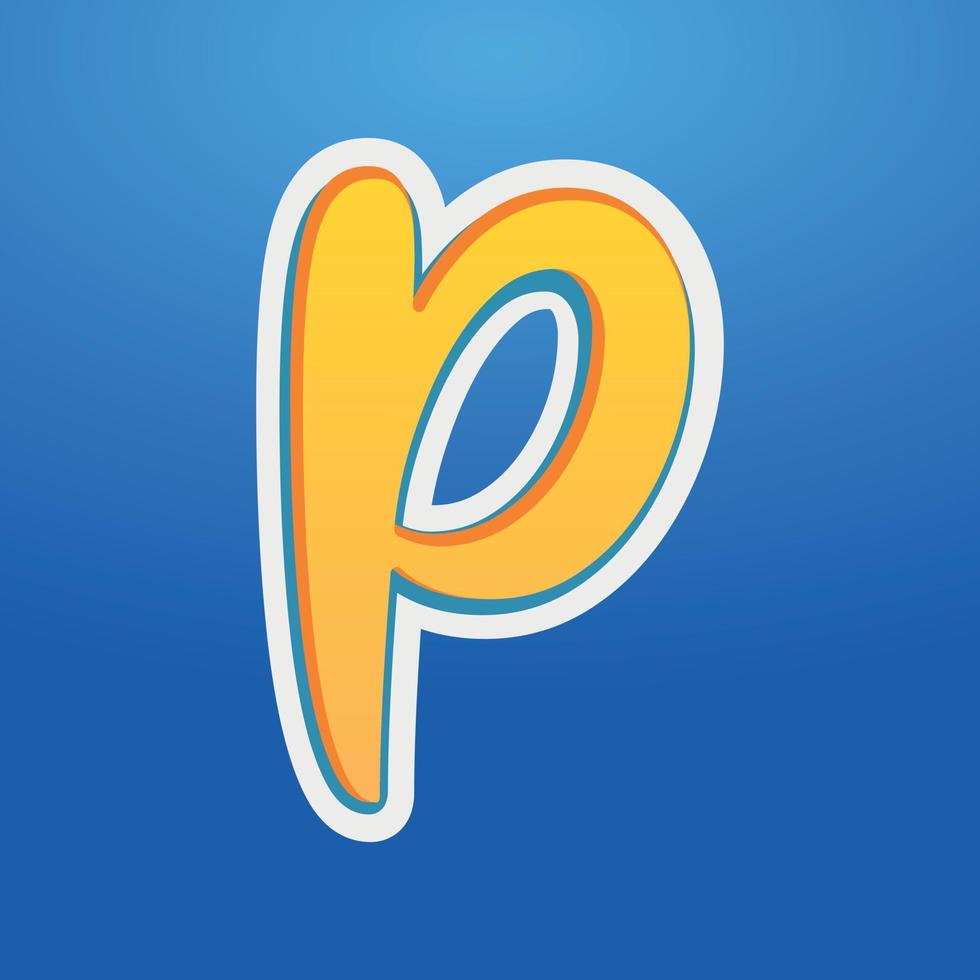 3d illustration of small letter p vector