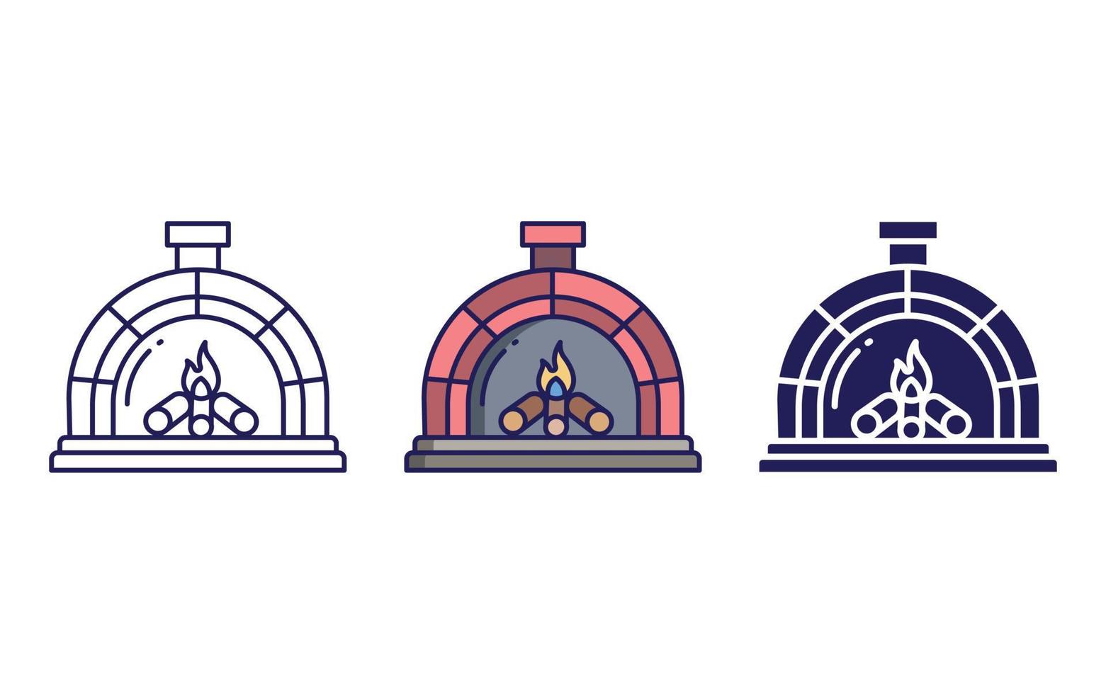 Wood fired Oven icon vector