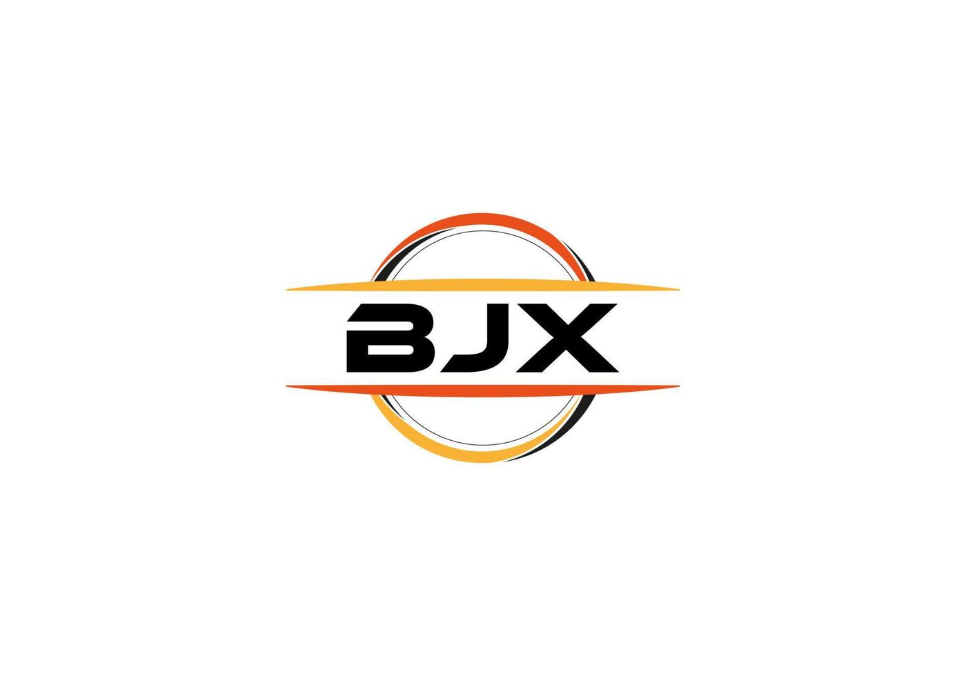 BJX letter royalty ellipse shape logo. BJX brush art logo. BJX logo for a company, business, and commercial use. vector