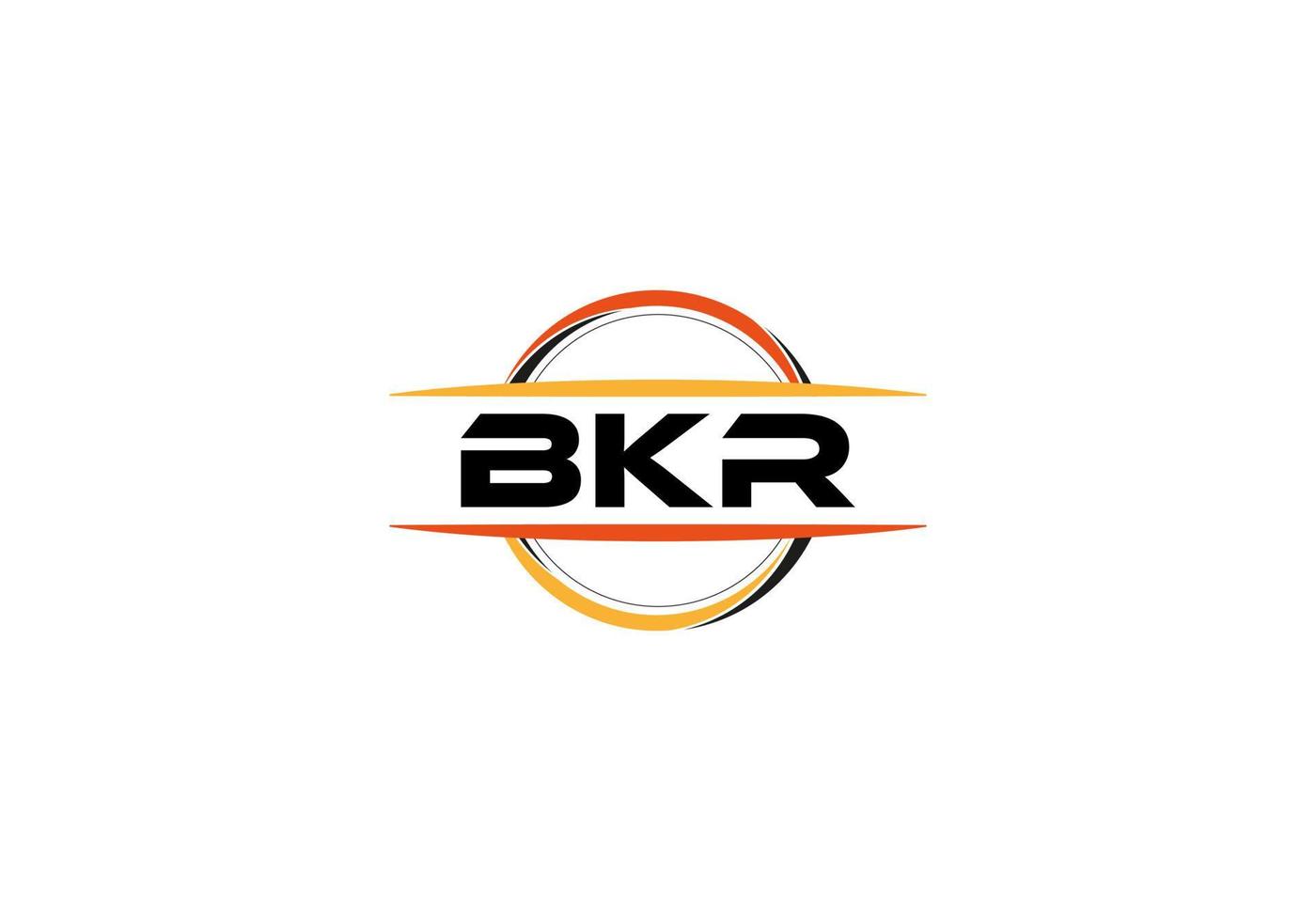 BKR letter royalty ellipse shape logo. BKR brush art logo. BKR logo for a company, business, and commercial use. vector