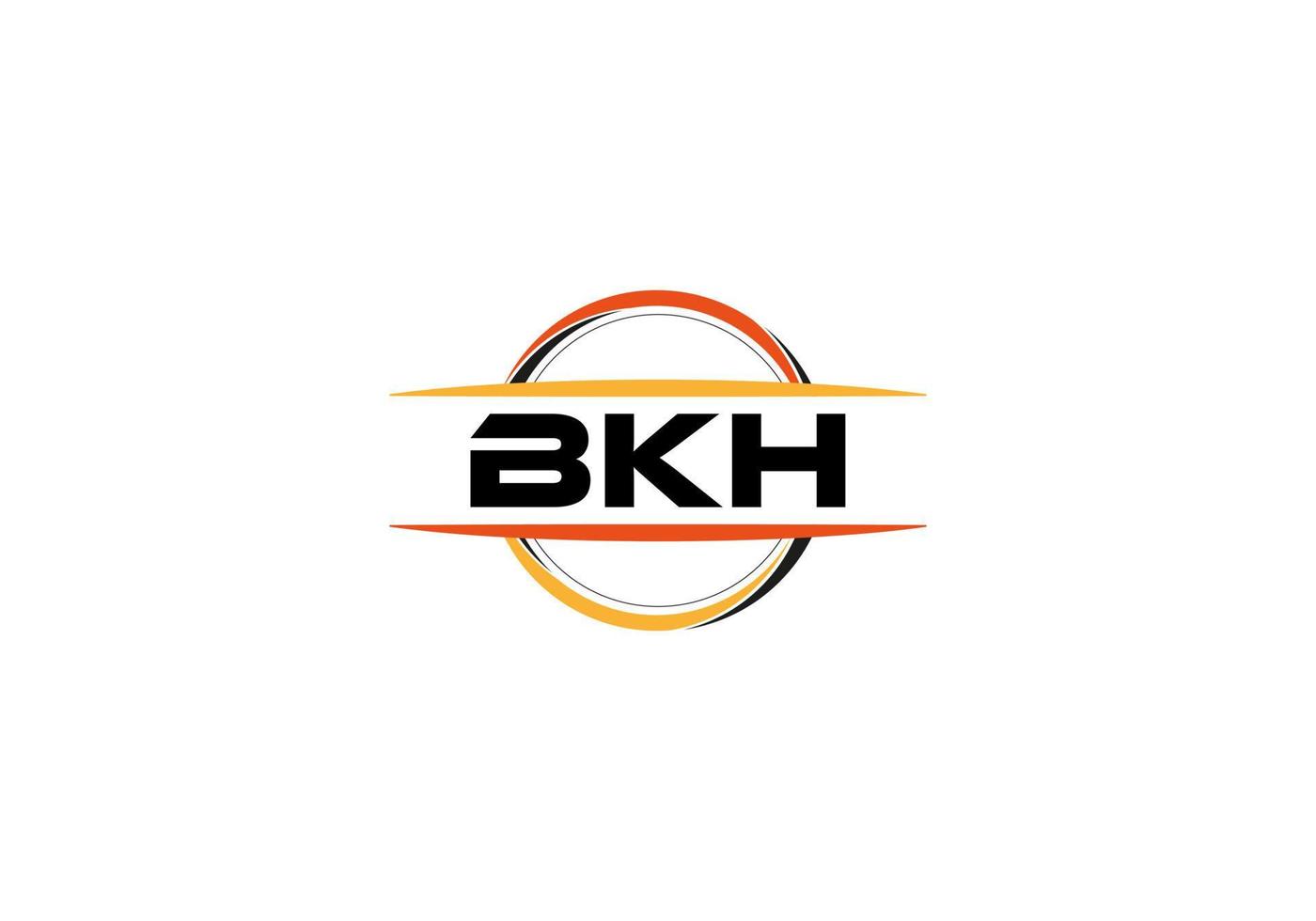 BKH letter royalty ellipse shape logo. BKH brush art logo. BKH logo for a company, business, and commercial use. vector