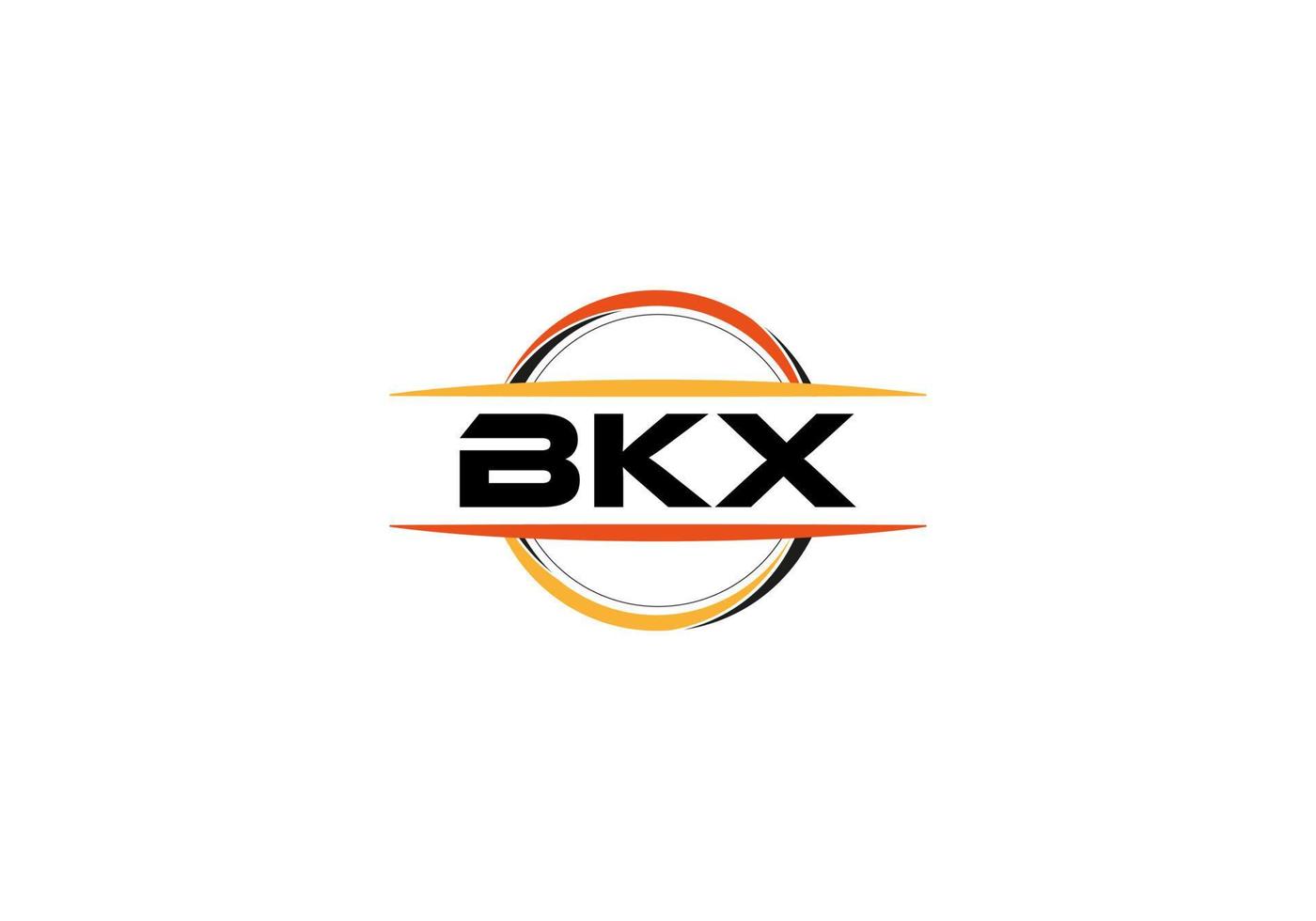 BKX letter royalty ellipse shape logo. BKX brush art logo. BKX logo for a company, business, and commercial use. vector