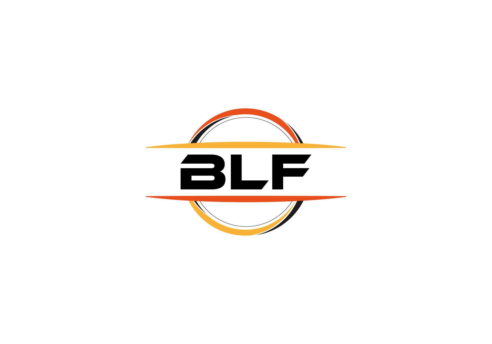 BLF letter royalty ellipse shape logo. BLF brush art logo. BLF logo for a company, business, and