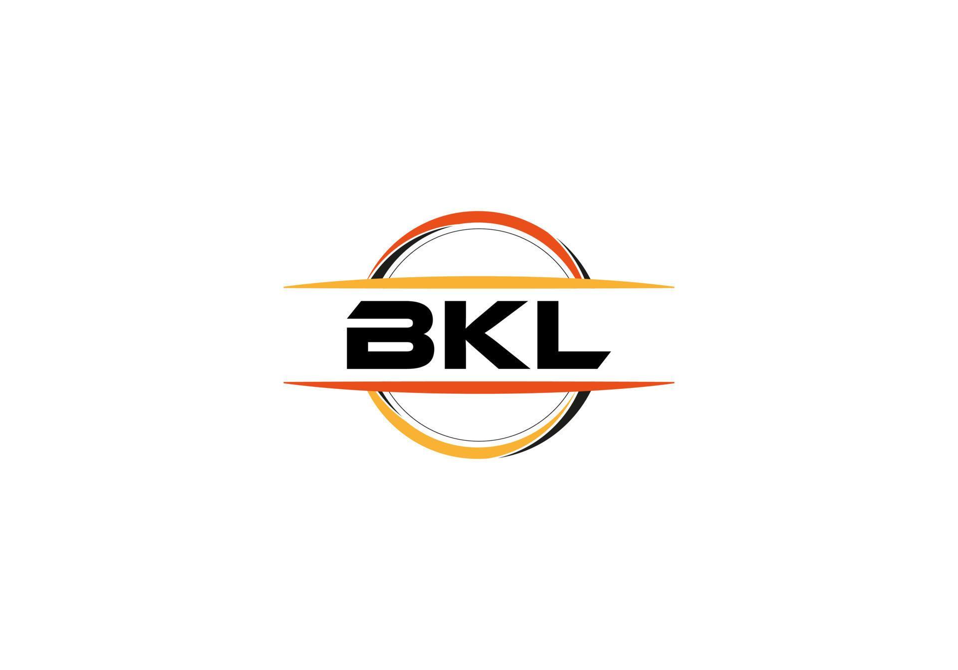 BKL letter royalty ellipse shape logo. BKL brush art logo. BKL logo for ...