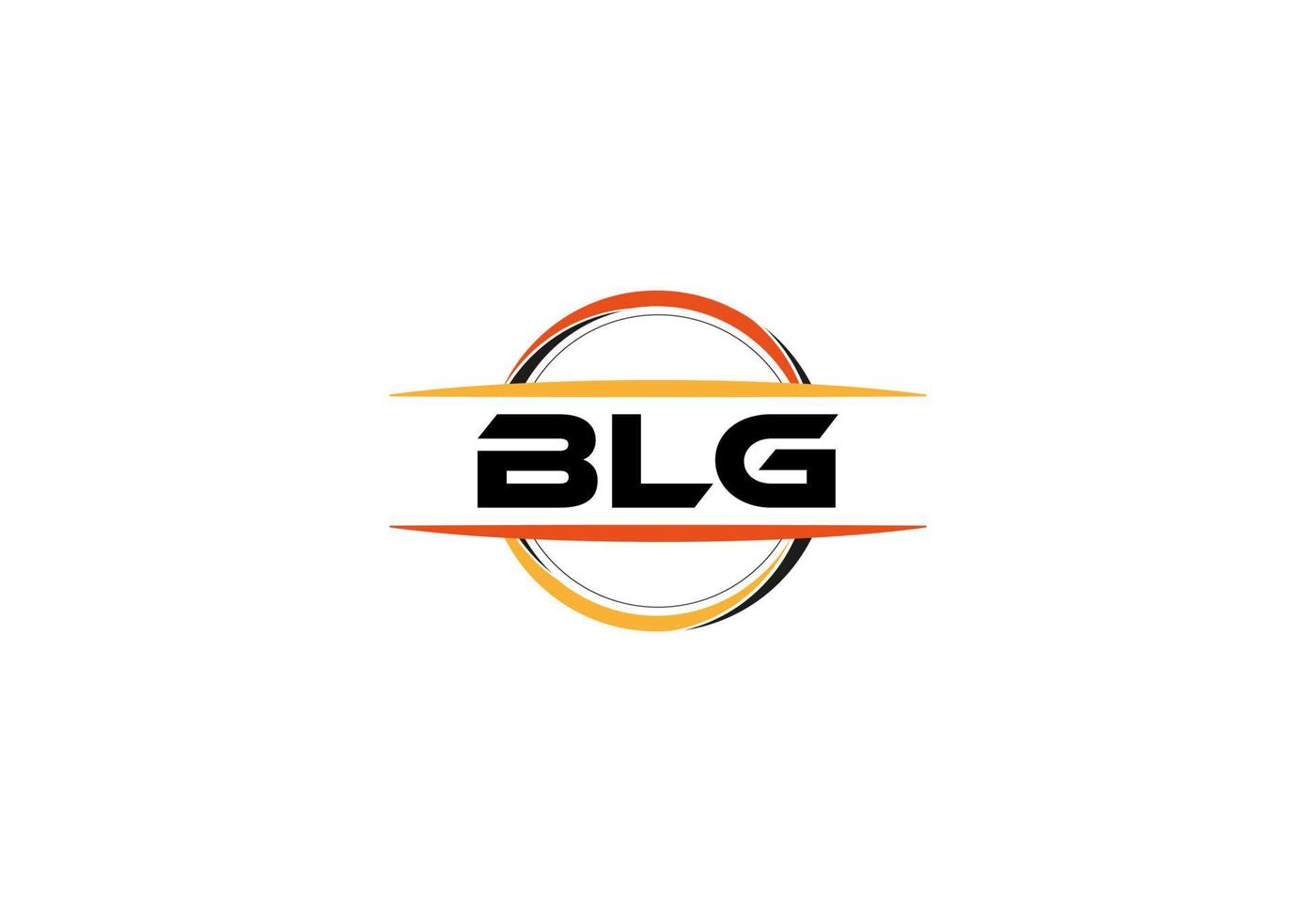 BLG letter royalty ellipse shape logo. BLG brush art logo. BLG logo for a company, business, and commercial use. vector