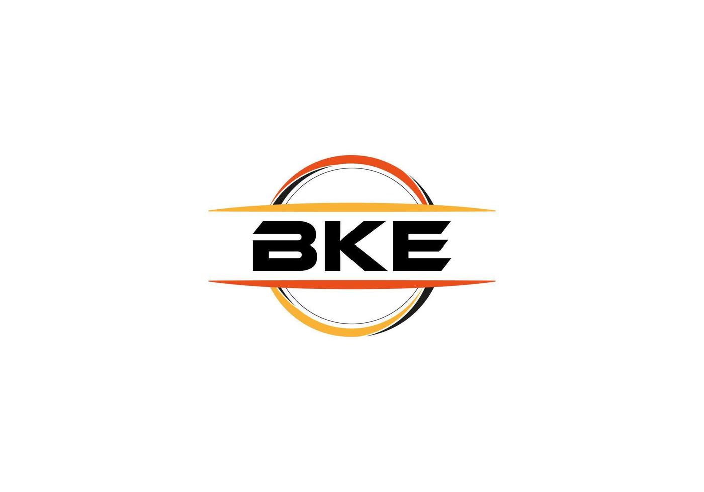 BKE letter royalty ellipse shape logo. BKE brush art logo. BKE logo for a company, business, and commercial use. vector
