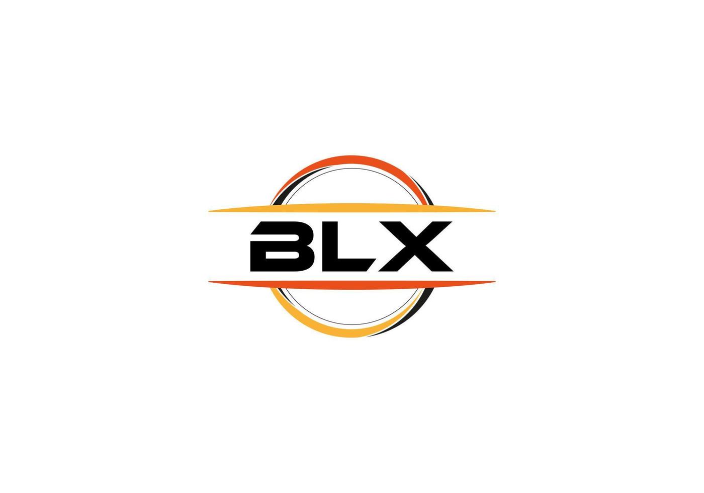 BLX letter royalty ellipse shape logo. BLX brush art logo. BLX logo for a company, business, and commercial use. vector