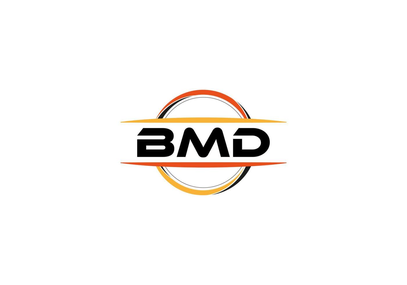 bmd letra realeza elipse forma logo. bmd cepillo Arte logo. bmd logo para un compañía, negocio, y comercial usar. vector