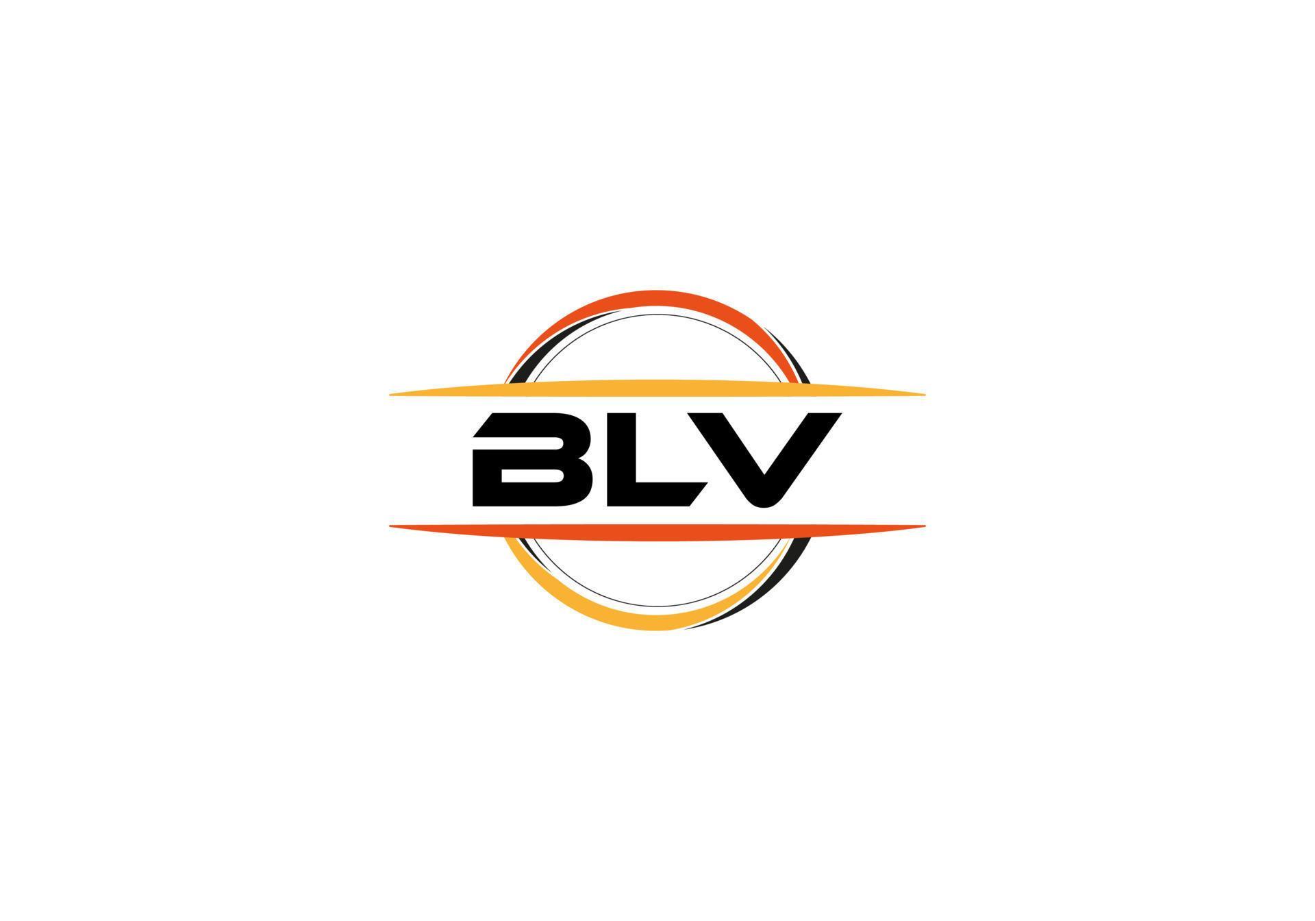 BLV letter royalty ellipse shape logo. BLV brush art logo. BLV logo for ...
