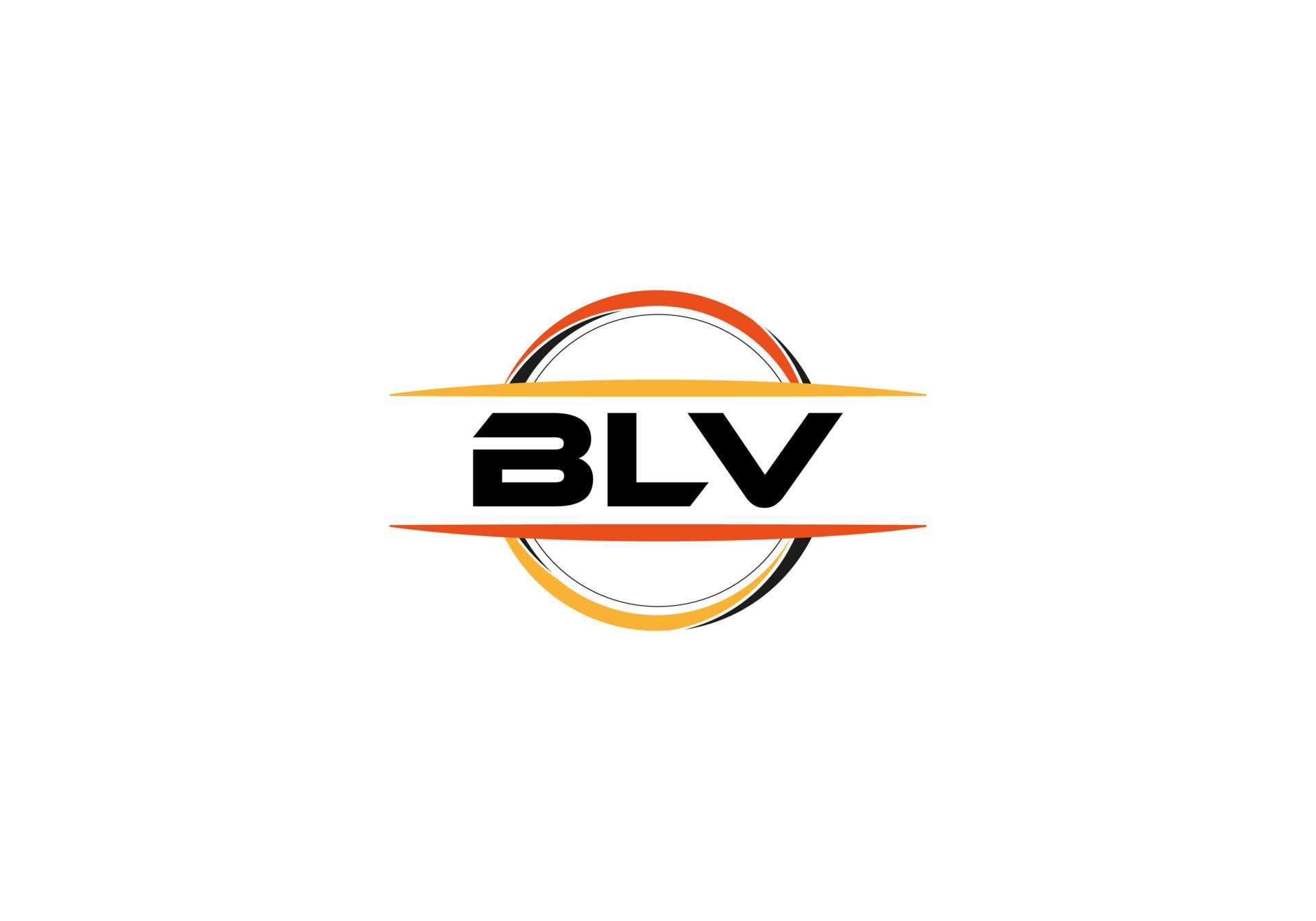BLV letter royalty ellipse shape logo. BLV brush art logo. BLV logo for