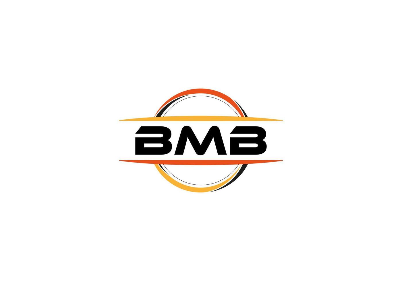 BMB letter royalty ellipse shape logo. BMB brush art logo. BMB logo for a company, business, and commercial use. vector