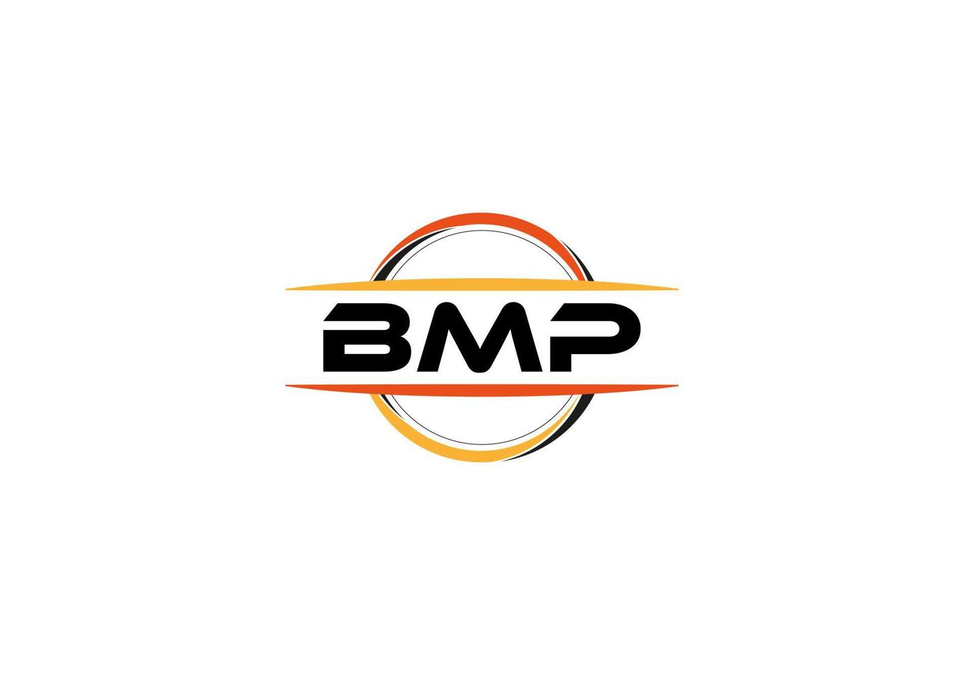 BMP letter royalty ellipse shape logo. BMP brush art logo. BMP logo for a company, business, and commercial use. vector