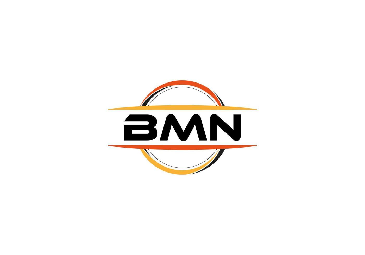 BMN letter royalty ellipse shape logo. BMN brush art logo. BMN logo for a company, business, and commercial use. vector