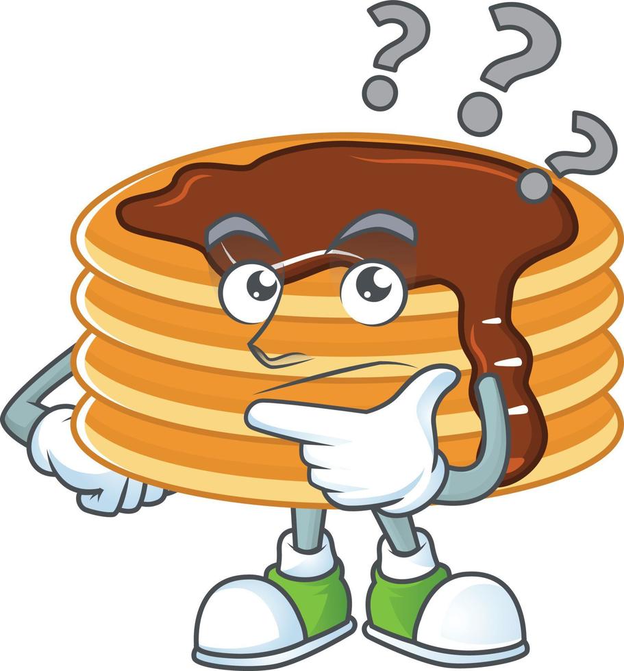 Chocolate cream pancake Cartoon character vector