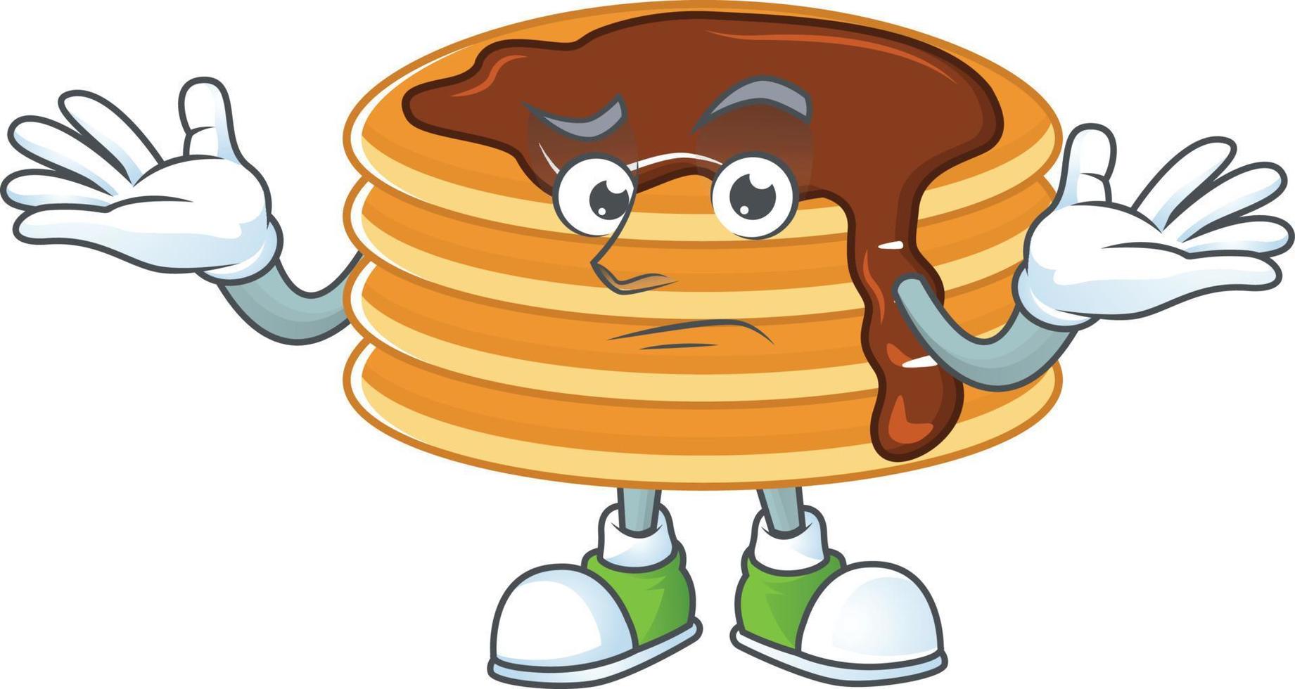 Chocolate cream pancake Cartoon character vector