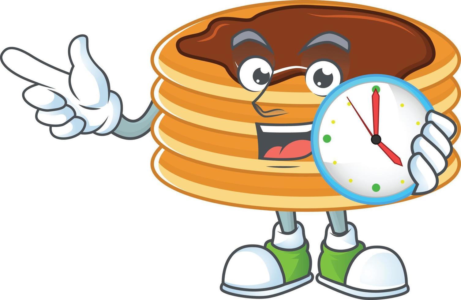 Chocolate cream pancake Cartoon character vector