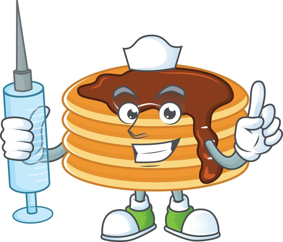 Chocolate cream pancake Cartoon character vector