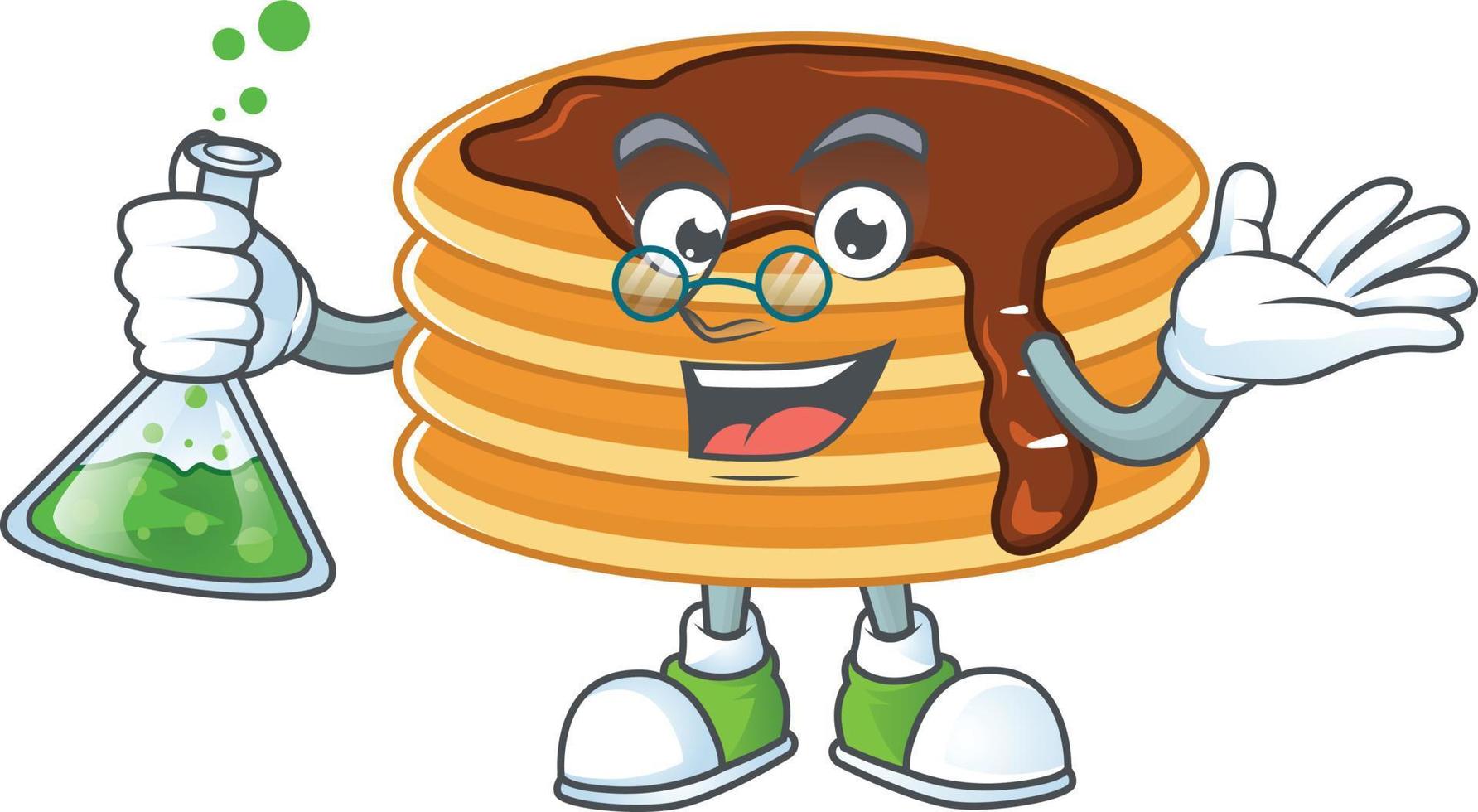 Chocolate cream pancake Cartoon character vector