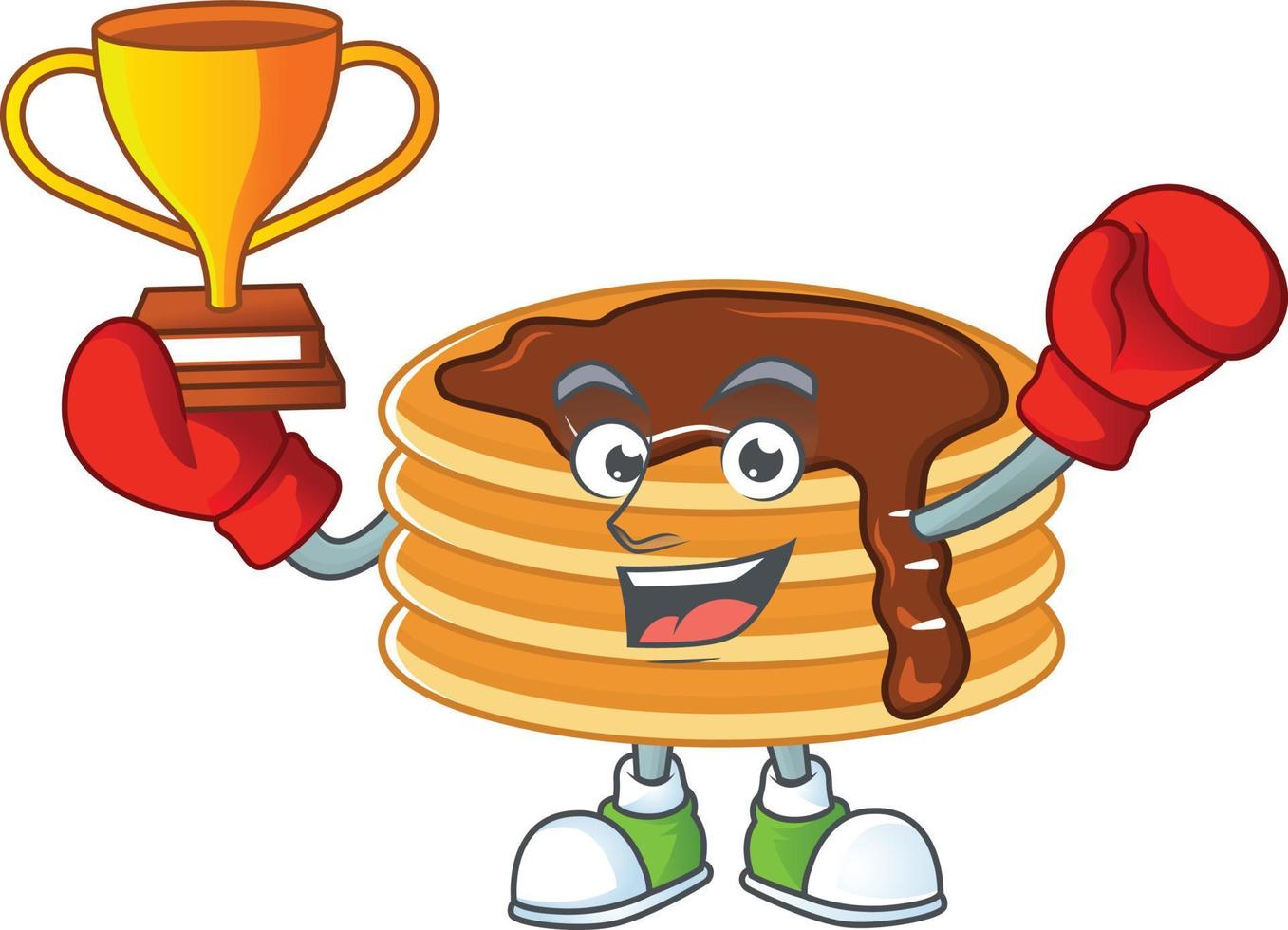 Chocolate cream pancake Cartoon character vector