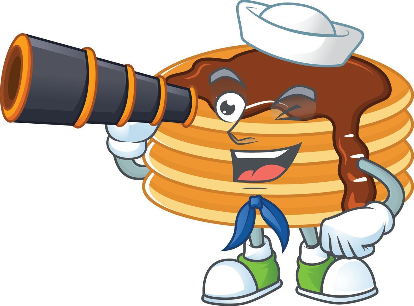 Chocolate cream pancake Cartoon character vector