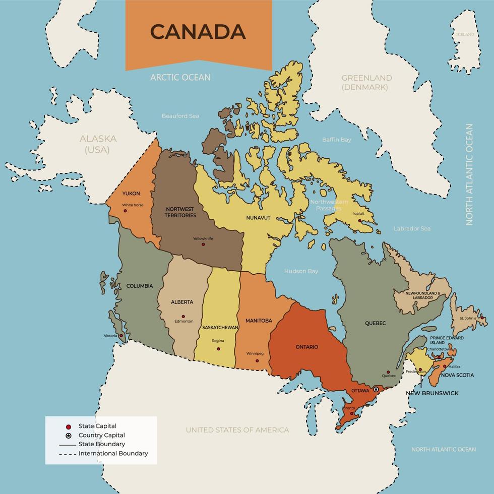 mapa de canadá vector