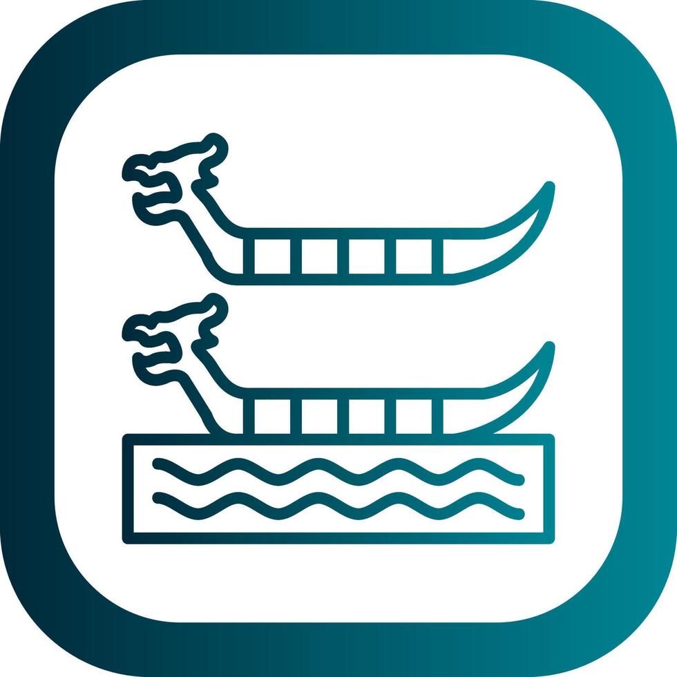 Dragon Boat Racing Vector Icon Design