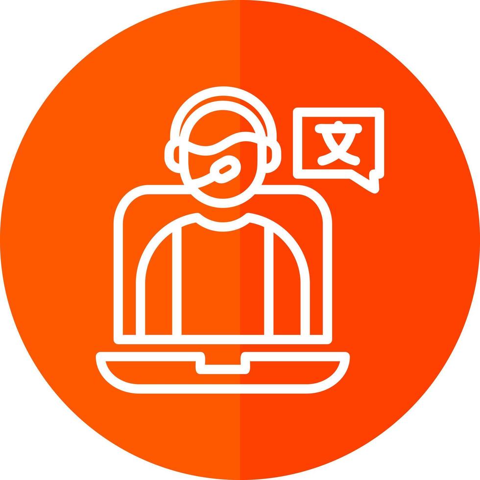 Online Language Teacher Vector Icon Design