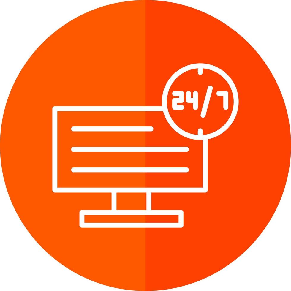 24 7 Monitoring Vector Icon Design