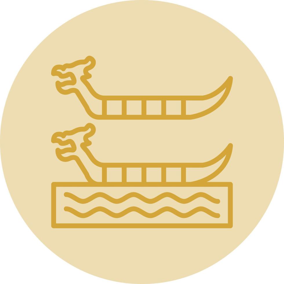 Dragon Boat Racing Vector Icon Design