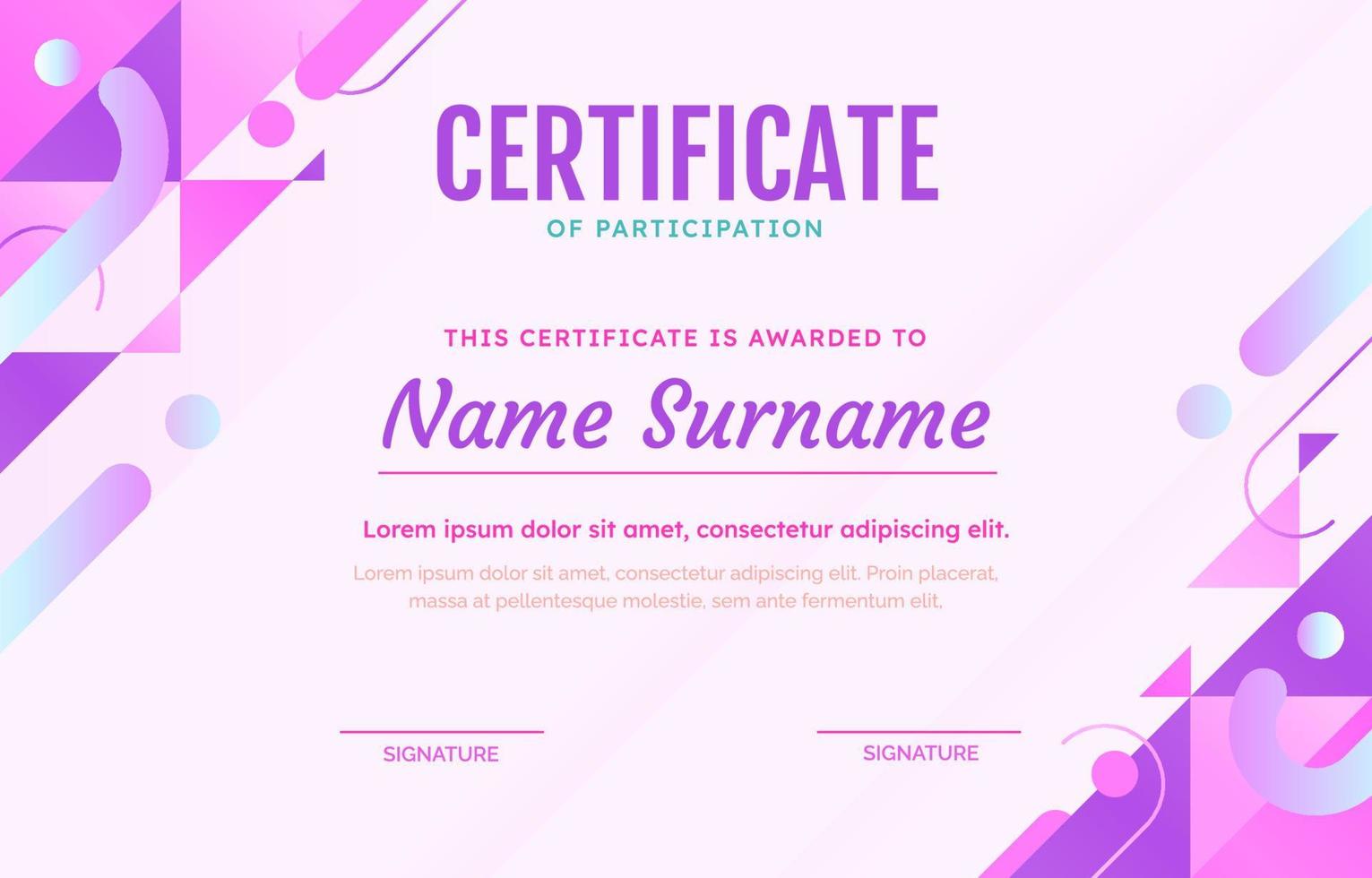 Modern Certificate Template vector